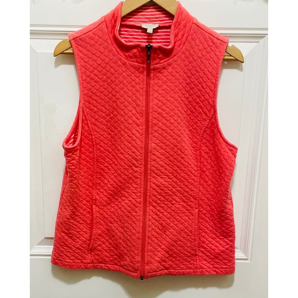Talbots Coral Quilted Vest Sleeveless Lightweight Jacket Casual‎ Layering